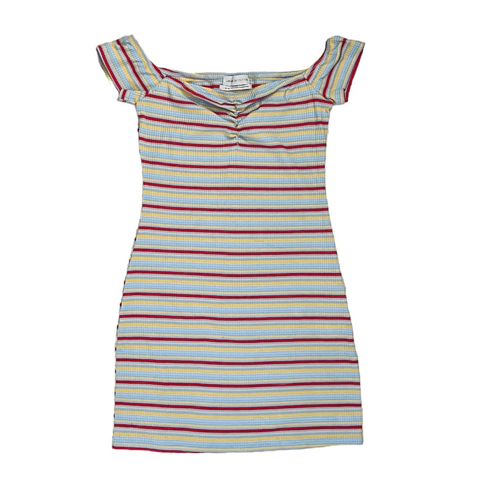 Urban Outfitters Ribbed Multi Stripe Mini Dress Size Medium